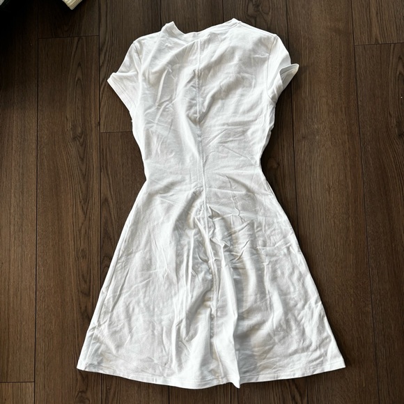 SKIMS Cotton Jersey White Heart Metal Wrapped Cutout Women's Mini Dress - Picture 5 of 7